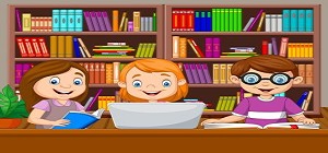 cartoon-kids-studying-in-library-vector-27232149-300x254